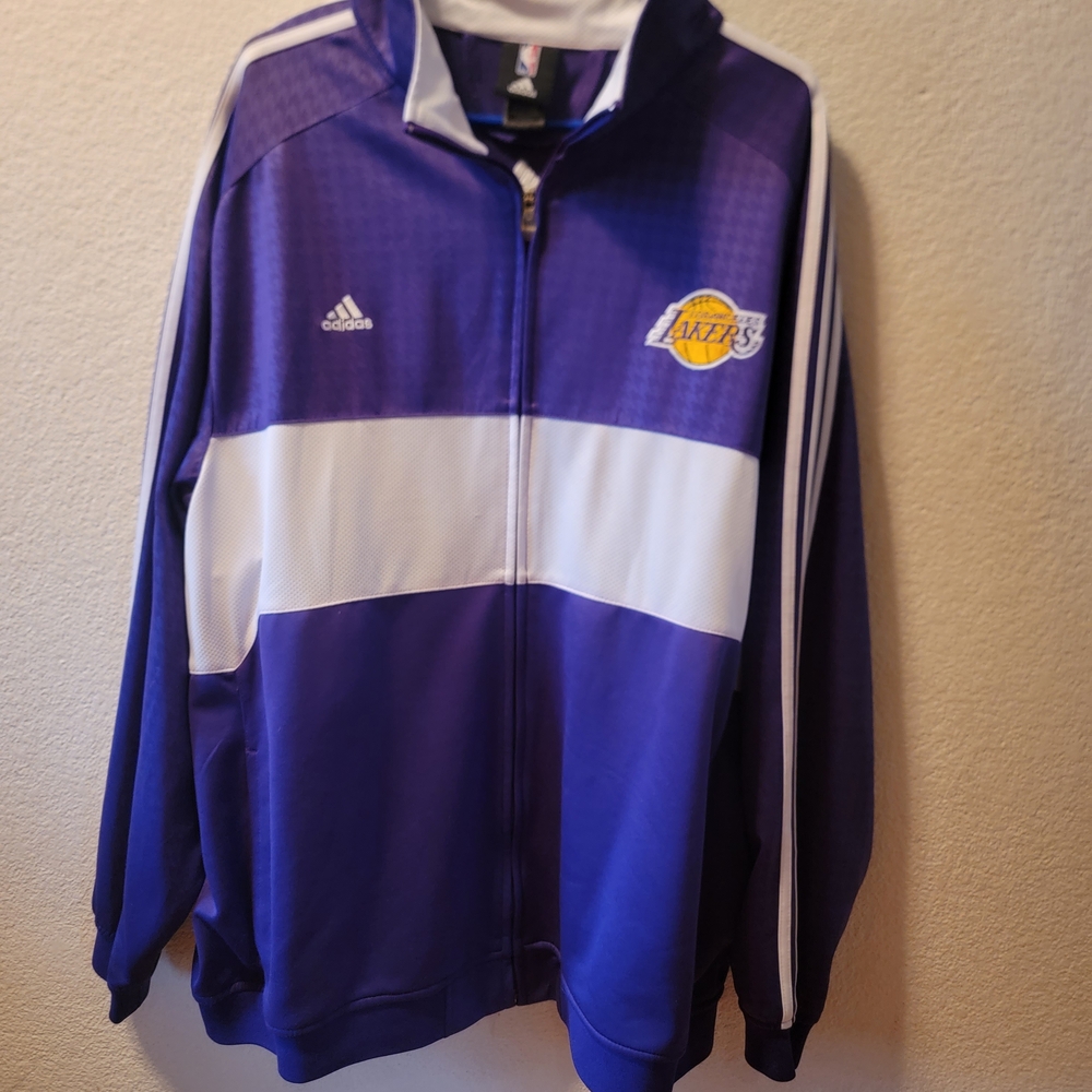 Adidas Los Angeles Lakers Purple and White Track Jacket